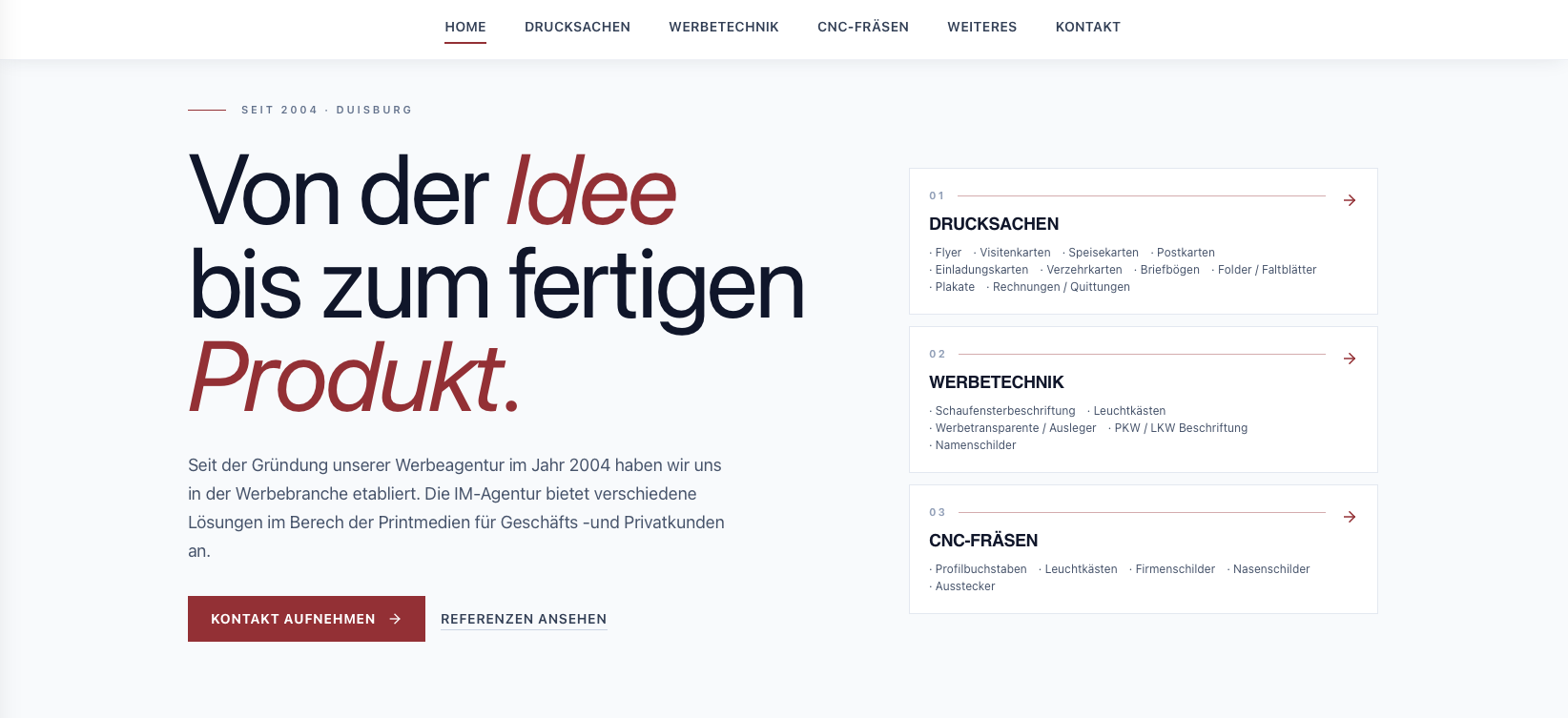 Website-Projekt IM Agentur